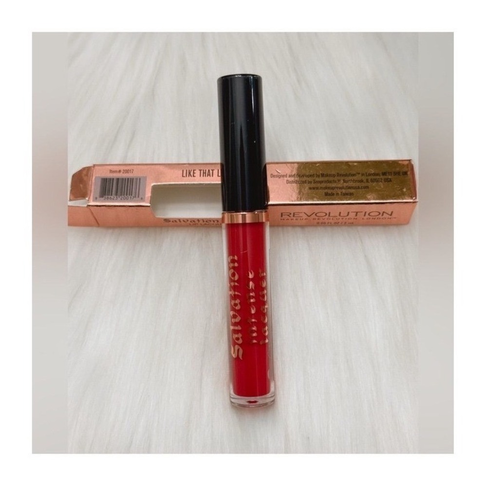 Makeup Revolution Salvation Intense Lip Lacquer Like That Love Red Gloss 2mL